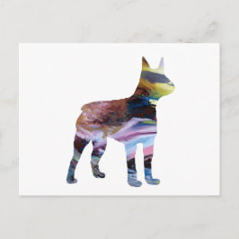 Abstrakt Boston Terrier Silhouette Vykort