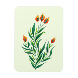 Abstrakt Botanical Art Vår Plant Magnet