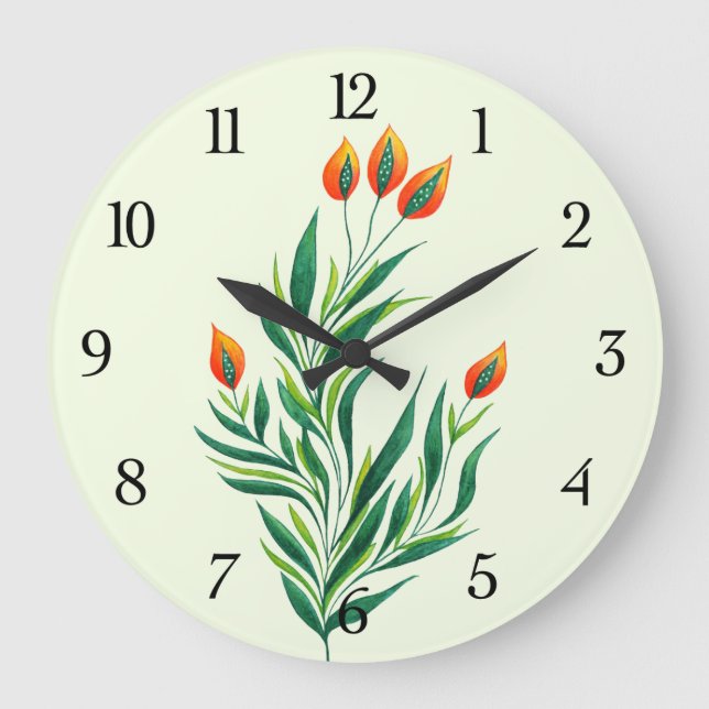 Abstrakt Botanical Art Vår Plant Stor Klocka (Framsida)