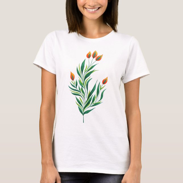 Abstrakt Botanical Art Vår Plant Tröja (Framsida)