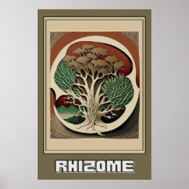 Abstrakt Botanical Wall Art, Rhizome Illustration Poster