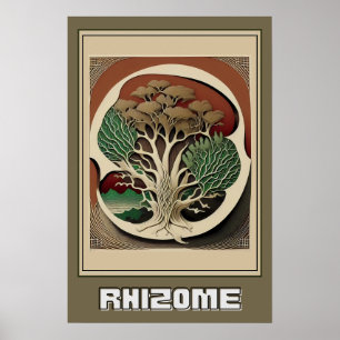 Abstrakt Botanical Wall Art, Rhizome Illustration Poster