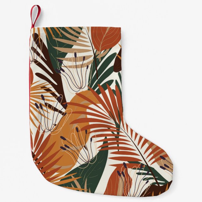 Abstrakt Botanicals: White Canvas Wonders Liten Julstrumpa (Framsidan)