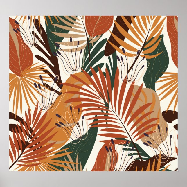 Abstrakt Botanicals: White Canvas Wonders Poster (Framsidan)