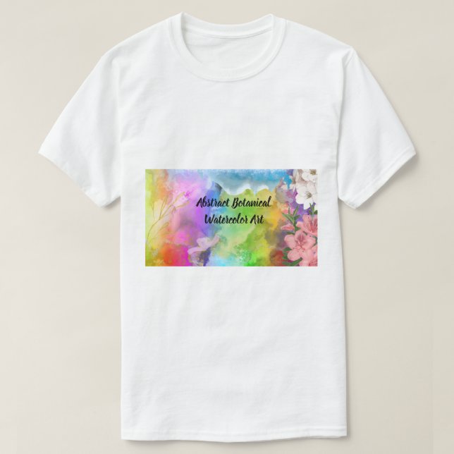 Abstrakt botanisk akvarellkonst t shirt (Design framsida)