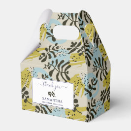 Abstrakt botanisk bohemisk pastell grönblå presentaskar