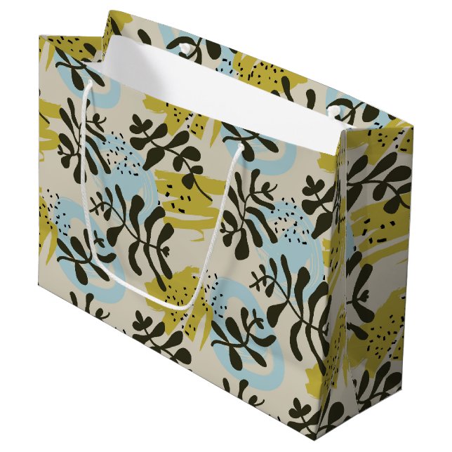 Abstrakt Botanisk Bohemsk Pastell Grön Blå (Framsidan Vinklad)