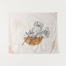 Abstrakt Botanisk – Minimalistisk Blommig Linje ko