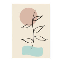 Abstrakt Botanisk Väggkonst – Minimal Linjekonst