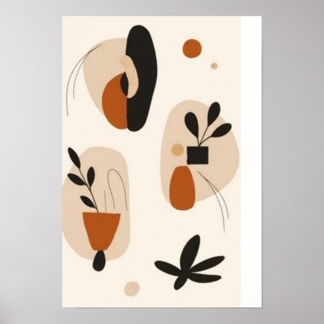Abstrakt Botanisk Väggkonst Set | Modern Minimalis (Framsidan)