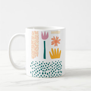 Abstrakt Botaniska former Kaffe Mugg