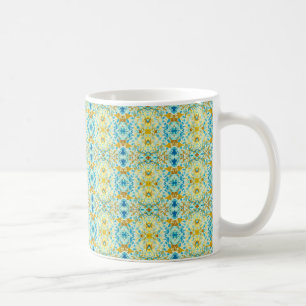 Abstrakt Botaniskt konstblått Kaffemugg