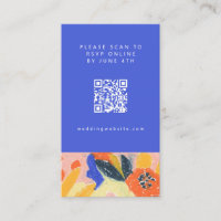 Abstrakt Botaniskt Roligt Bröllop QR-kod OSA kort