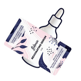 Abstrakt Botaniskt serumdropparetiketter Flaska Fraktsedel