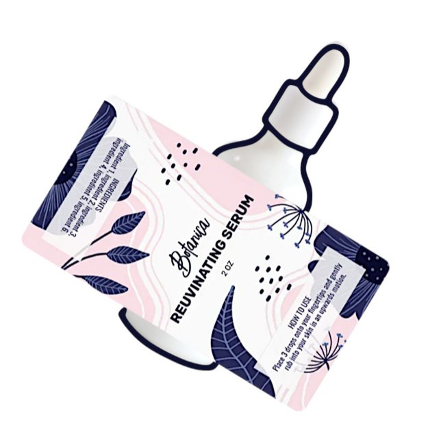 Abstrakt Botaniskt serumdropparetiketter Flaska Fraktsedel (Skapare uppladdad)