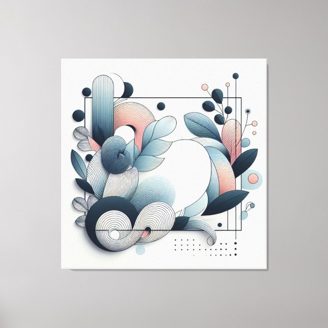 Abstrakt Botaniskt verk Canvastryck (Framsida)