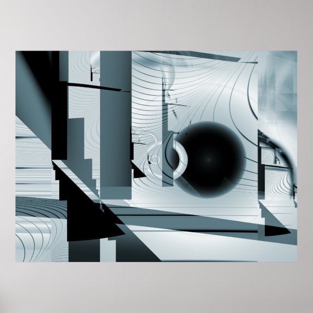 Abstrakt Boulevard Fractal Print Poster (Framsidan)