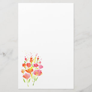 Abstrakt Bouquet of Mixed Flowers Brevpapper