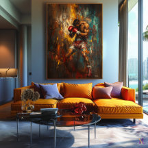 Abstrakt Boxer in Action - PowerSports Art