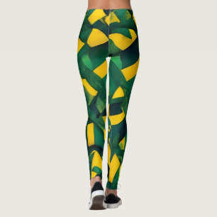 Abstrakt Brasilianska mönster Leggings