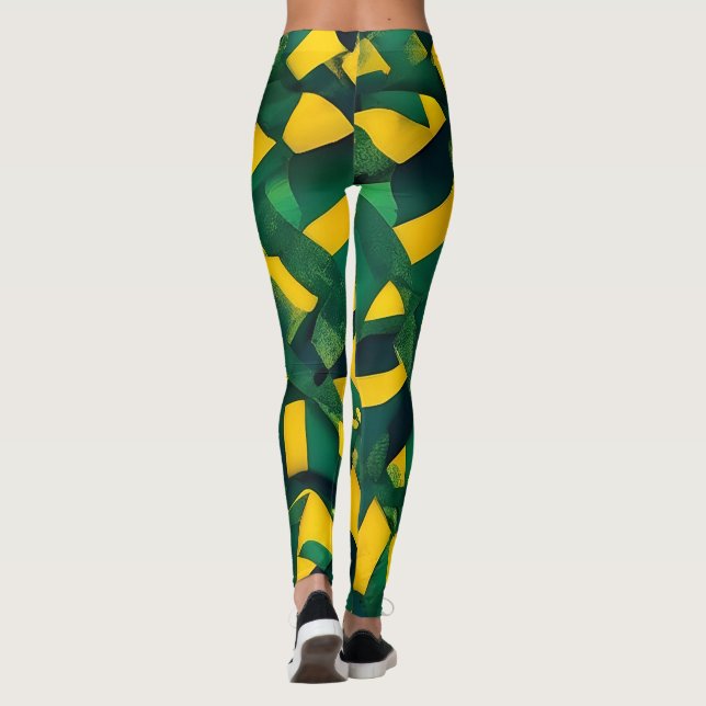 Abstrakt Brasilianska mönster Leggings (Baksida)