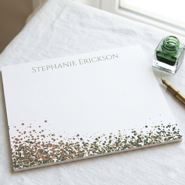 Abstrakt brevpapper med jordtonad färgsprutning anteckningsblock (Earth tone abstract splatter notepad, perfect for stylish daily notes or a thoughtful gift.)