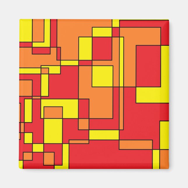 Abstrakt Brick Mönster Magnet (Framsidan)