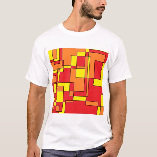 Abstrakt Brick Mönster T Shirt (Framsida)