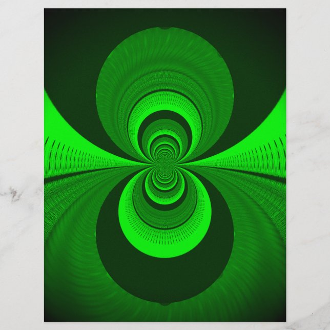 Abstrakt Bright Grönt Groovy kaleidoscope Mönster (Framsida)