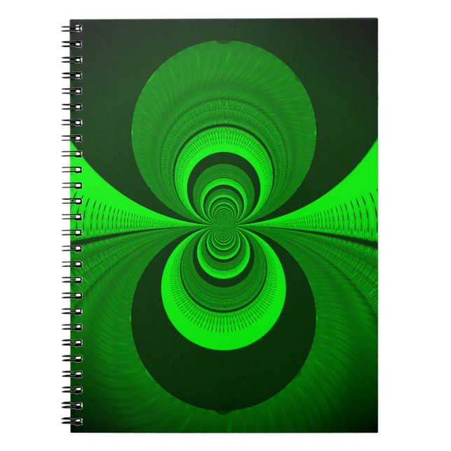 Abstrakt Bright Grönt Groovy kaleidoscope Mönster Anteckningsbok (Framsidan)