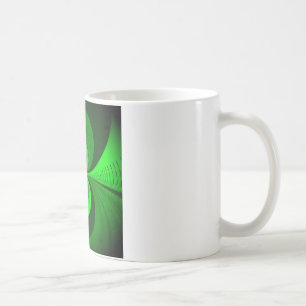 Abstrakt Bright Grönt Groovy Kaleidoscope Mönster Kaffemugg