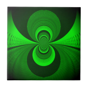 Abstrakt Bright Grönt Groovy kaleidoscope Mönster Kakelplatta