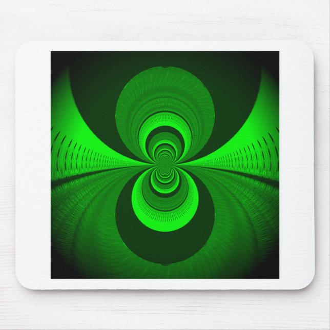 Abstrakt Bright Grönt Groovy Kaleidoscope Mönster Musmatta (Framsidan)