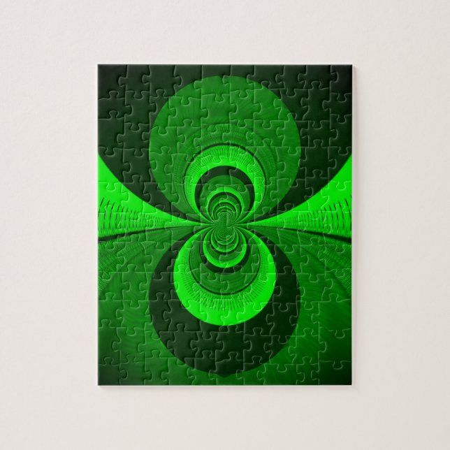 Abstrakt Bright Grönt Groovy kaleidoscope Mönster Pussel (Vertikal)