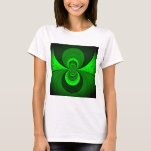 Abstrakt Bright Grönt Groovy Kaleidoscope Mönster Tee