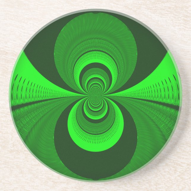 Abstrakt Bright Grönt Groovy kaleidoscope Mönster Underlägg (Framsidan)