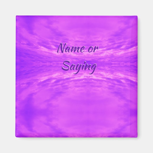 Abstrakt Bright Lilac Clouds Photo Magnet (Framsidan)