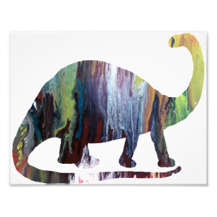 Abstrakt Brontosaurus Silhouette. Fototryck