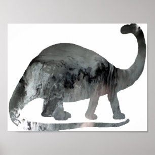 Abstrakt Brontosaurus Silhouette. Poster