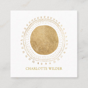 Abstrakt Bronze Foil Circle Fyrkantigt Visitkort