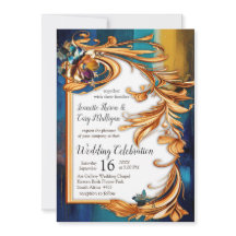 Abstrakt bronze, guld-blue Baroque stil