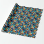 Abstrakt bronze, guld-blue Baroque stil Presentpapper<br><div class="desc">Abstrakt brons,  koppar,  arrangemang av löv och blommor i guld,  koppar,  blandningar och gulter på oljemålningens bakgrund</div>