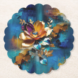 Abstrakt bronze, guld-blue Baroque stil Underlägg Papper