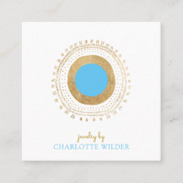 Abstrakt Bronze Teal Circle Jewelry Maker Fyrkantigt Visitkort