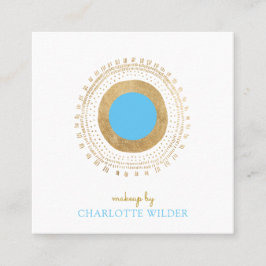 Abstrakt Bronze Teal Circle Makeup Artist Fyrkantigt Visitkort