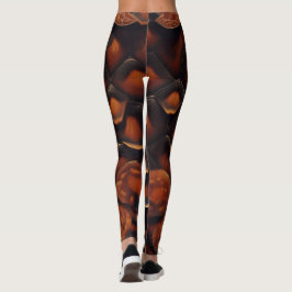 Abstrakt Brown & Black Struktur Chic TortoiseShell Leggings
