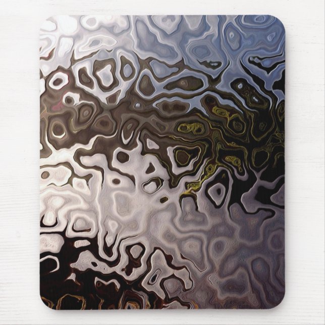 Abstrakt Brown, Grått, White Mousepad Musmatta (Framsidan)