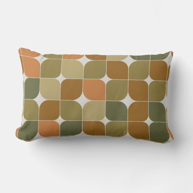 Abstrakt Brown Orange Tan Mönster Lumbarkudde (Framsida)