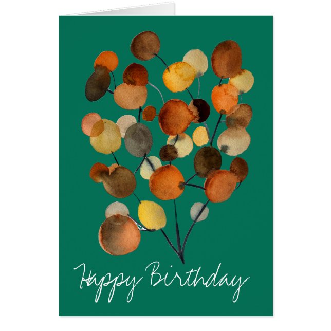 Abstrakt brun Autumn Earth Träd art Hälsningskort (Framsidan)