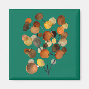 Abstrakt brun Autumn Earth Träd art Magnet